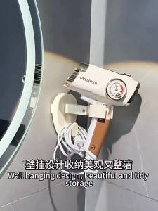 Suction Cup Hair Dryer Holder Storage Rack No-Drill Lazy Hair Dryer Organizer Hanging Rack Wall-Mounted Hair Dryer Holder