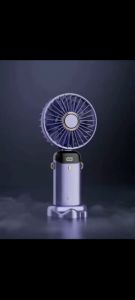 SYB Mini Portable Fan Usb Rechargeable Handheld Fan Smart Led Digital Display 5 Speed Adjustable Fan