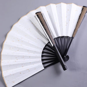 Non-Heritage Large Floating Paint Rice Paper Folding Fan Chinese Style Blank Folding Fan Homemade DIY Material Large Paint Pigment Dyeing Fan