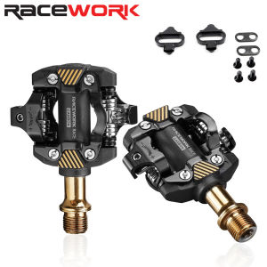 RACEWORK MTB Bike Pedals 2 Sealed Bearings Dust/Water Resistance High Strength Bike Parts For Shimano SPD System
