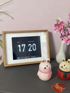 รูปภาพดิจิตอลแบบย้อนยุค รูปภาพดิจิตอลแบบไม้แท้ นาฬิกาตั้งโต๊ะ อุปกรณ์ตกแต่งบ้าน สไตล์เรียบง่าย โมเดิร์น