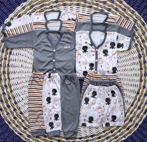 termurah promo Paket hemat 12 pcs seri baru / warna abu / paket baju bayi newborn 0- 4 bulan / set tangan panjang tangan pendek