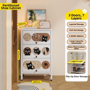 DIBIOU | Retro Style Dustproof Shoe Cabinet