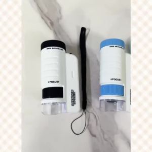 Pocket Microscope Kids Science Toy Kit 60-120x Educational STEM Toy Mini Handheld Microscope With LED Light Outdoor Children