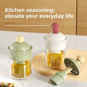 JIFANPAUL | Integrated Oil Brush and Bottle Glass Food-Grade Silicone Kitchen Brush