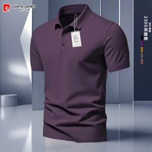 เสื้อโปโลแขนสั้น Pierre Cardin สำหรับผู้ชาย สไตล์อเมริกัน ลำลอง สำหรับใส่ไปทำงานในช่วงฤดูร้อน สีสันสดใส สไตล์เรียบง่าย