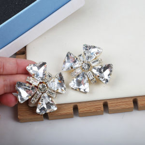 Exquisite Design Large And Small Triangle Geometry Full Diamond Zircon Earrings Fashionable And Stylish Womens Jewelry
