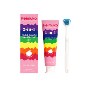 oralhoe | Tongue Coating Cleaning Gel Removal Odor Inhibit Oral Bacteria Refresh Bad Breath Brighten Teeth Tongue Cleaner with Toothbrush