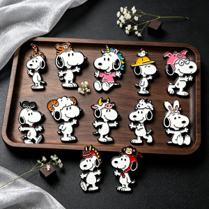 Bandai | 12pcs Chinese Zodiac Series Cute Puppy Dog Enamel Pins Lapel Brooches Decorative Badges for Backpack Collectible Gift for Fans