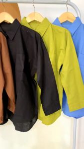 Kemeja Wanita 0versize - olivia shirt Korean Style - Atasan wanita Terbaru - Baju Muslimah Polos Bahan Katun