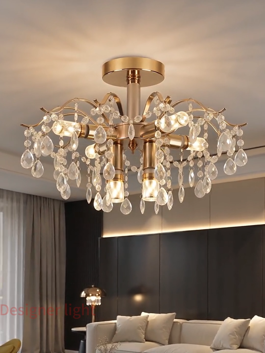 New Modern Simple Living Room Chandelier Luxury Crystal Bedroom Pendant Light Retro Dining Room Lamp