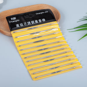 12pcs Stainless Steel Double Headed Acne Needle Blackhead Pimple Removal Tool for Beauty Salons Any Skin Type Normal Size