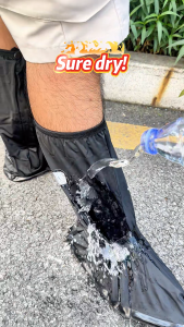 ICON 42CM Waterproof Anti-Slip Rain Shoe Covers for Motorcycle with Reflective Safety Easy On/Off Men Women Shoes Cover (S-XL)