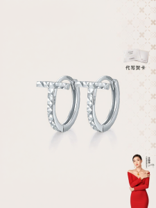 Geometric T-Shaped Minimalist Platinum PT950 Earring