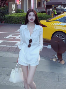 YUEZHONGWEI | Lightweight Long Sleeve Polo Collar Sun Protection Shirt Womens Summer Thin Outerwear Cardigan Top French Style Fashion