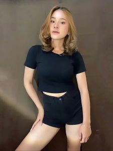 KAOS CROP TOP WANITA POLOS COTTON COMBED 24s