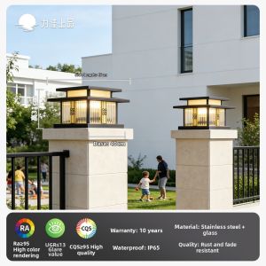 VINCAN | Waterproof Solar Sensor Post Light