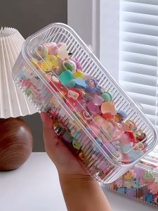 Toy Pop Bean Storage Box Display Organizer Transparent Large Capacity Stackable Dustproof Waterproof 萌粒收纳盒带盖透明防尘