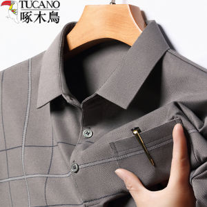 Áo Thun Nam Tay Ngắn Mùa Hè Ice Silk Cổ Polo Rộng Rãi Có Túi Thời Trang Thường Ngày Thoáng Khí Mỏng Không Cần Ủi