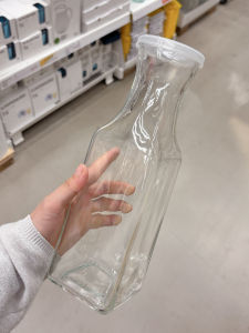 Large Capacity Square Glass Bottle 1000ml Water Cooler for Restaurant And Home Fruit Wine  Squeezed Juice Cold Drink Bottle