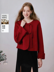 XIANGYING | Traditional Style Short Womens Wool Coat