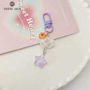 Deere Jack พวงกุญแจ พวงกุญแจเบบี้ทรี พวงกุญแจกระดิ่งหลากสี    กระเป๋าใส่ baby three ถุงใส่ลาบูบู้ Blingg Ice ใส เมฆส่องแสง ดาว Ins หัวใจการ์ตูนสาว ตกแต่งกระเป๋านักเรียน