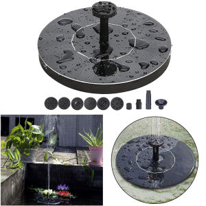 1.5W/2.5W Floating Solar Powered Water Fountain Pump with 6 Nozzle Solar Powered Fountain Pump for Water Feature Outdoor