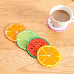 1pcs Hot Coaster Fruit Shape Silicone Cup Pad Slip Insulation Pad Cup Mat Pad Hot Drink