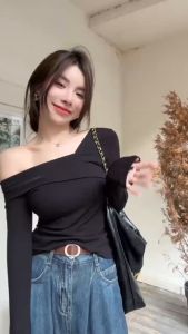 เปิดไหล่ข้างเดียวเก๋ากัน ปาดไหล่เฉียงเก๋ๆ สีพื้น เสริมสร้างความสะอาดและความปลอดภัย