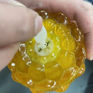 Giấc mơ Thợ Săn dẫn Phật đèn hoa sen Pin đầy màu sắc nến điện tử Dài Ánh sáng Flameless đèn nhấp nháy nhà may mắn nến cho Phật mới