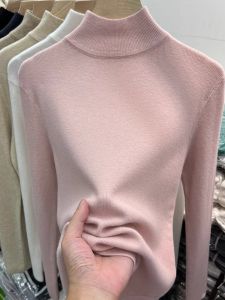 HUOLISI | Versatile Half-High Collar Long Sleeve Knitwear