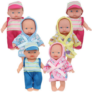 12cm Mini Baby Doll For Kids Realistic Smiling  Newborn Doll With Outfit Pajamas Kids Birthday Gifts Movable Childrens Toys