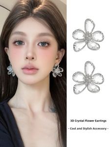 Zircon Flower Earrings S925 Silver