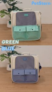 PetStern กระเป๋าแมว กระเป๋าสะพายแมว พับเก็บได้ กระเป๋าใส่แมว ตาข่ายระบายอากาศกระเป๋าสัตว์เลี้ยง ขนาดใหญ่ กระเป๋าด้านข้าง กระเป๋าคู่
