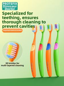 Childrens Soft Bristle Toothbrush for Ages 6 to 12 Dental Transition Period Special Use for Primary School Students