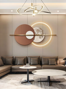 HAOJIUBUJIAN | Modern Luxury Living Room Decorative Wall Art Glowing Moon Design