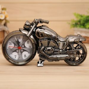 Black Gold Monochrome Motorcycle Alarm Clock Creative Fashion Student Birthday Gift Cute Childrens Present