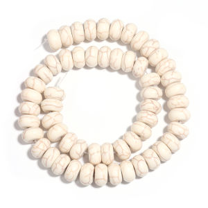 White/Blue Natural Turquoise Abacus Beads Flat Round Stone Bead for Bracelet Necklace Jewelry Making Wholesale 6/8/10/12/14mm