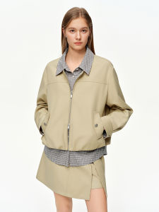 DUSHU | Retro Style Plaid Fake Two-Piece Jacket