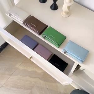 New Korean Version Fashionable Minimalist large capacity wallet For women With Zipper Trifold design Pu Leather C396-1