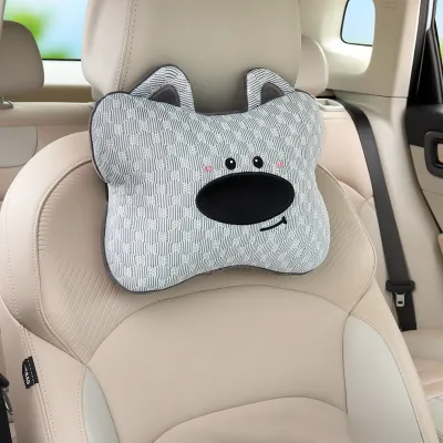 Cute Cartoon Neck Support Car Seat Cushion Ice Bean Bean Car Mounted Pillow Pair Couples Comfortable Automobile Accessories