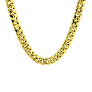 Nathalias NY สร้อยคอโซ่ไมอามี่คิวบันกึ่งตัน ทองคำแท้ 10K 6.10 มม. Semi Solid Miami Cuban Chain