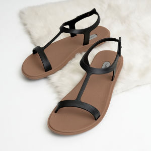 Sandal Flat Tali Wanita Kekinian Korean Style GOFORT LUNA MOCCA Teplek Karet Elegan Terbaru Cewek Harian