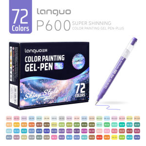 LANGUO Hiệu Ứng Lấp Lánh Bút Gel 72/24/16 Màu 1.0mm Dung Tích Lớn Nghệ Thuật Đánh Dấu Dành Cho Học Sinh Viết Tranh Vẽ Tô Màu