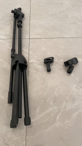 Foldable Tripod Microphone and Phone Tablet Holder for Live Streaming Karaoke Singing Outdoor Stage Performance K13