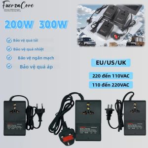 Bộ Chuyển Đổi Nguồn Điện 200W/300W Bộ Chuyển Đổi Hai Chiều 220-110VAC Với Phích Cắm EU/Mỹ/Anh Cho Thiết Bị Điện Tử Du Lịch Sử Dụng Tại Nhà