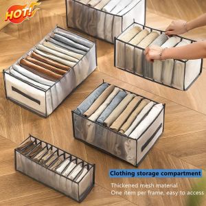 7/9/11 Compartments Underwear Storage Box Home Underwear Bra Sock Cabinet Drawer Style Fabric Mesh Partition And Sorting Box