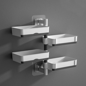 Drilling-Free Soap Holder Rotating Drain Soap Holder Bathroom Soap Rack Soap Holder Wall Mounted