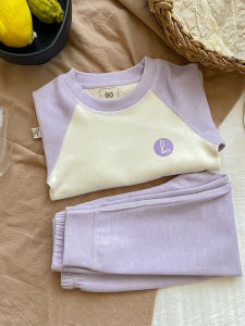 หนาขึ้น ชุดเสื้อผ้าเด็กกํามะหยี่สูง ปกเสื้อ Cuffed Warmth เด็กทารก ชายหญิง ฤดูใบไม้ร่วง ฤดูหนาว ชุดชั้นฐาน