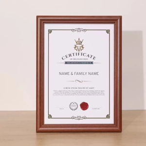 A4/A3 Paper Size Certificate Display Frame Classic Wood Photo Frame for business license /Certificate /Document /Graduasi Frame Wall Hanging Foto Gambar